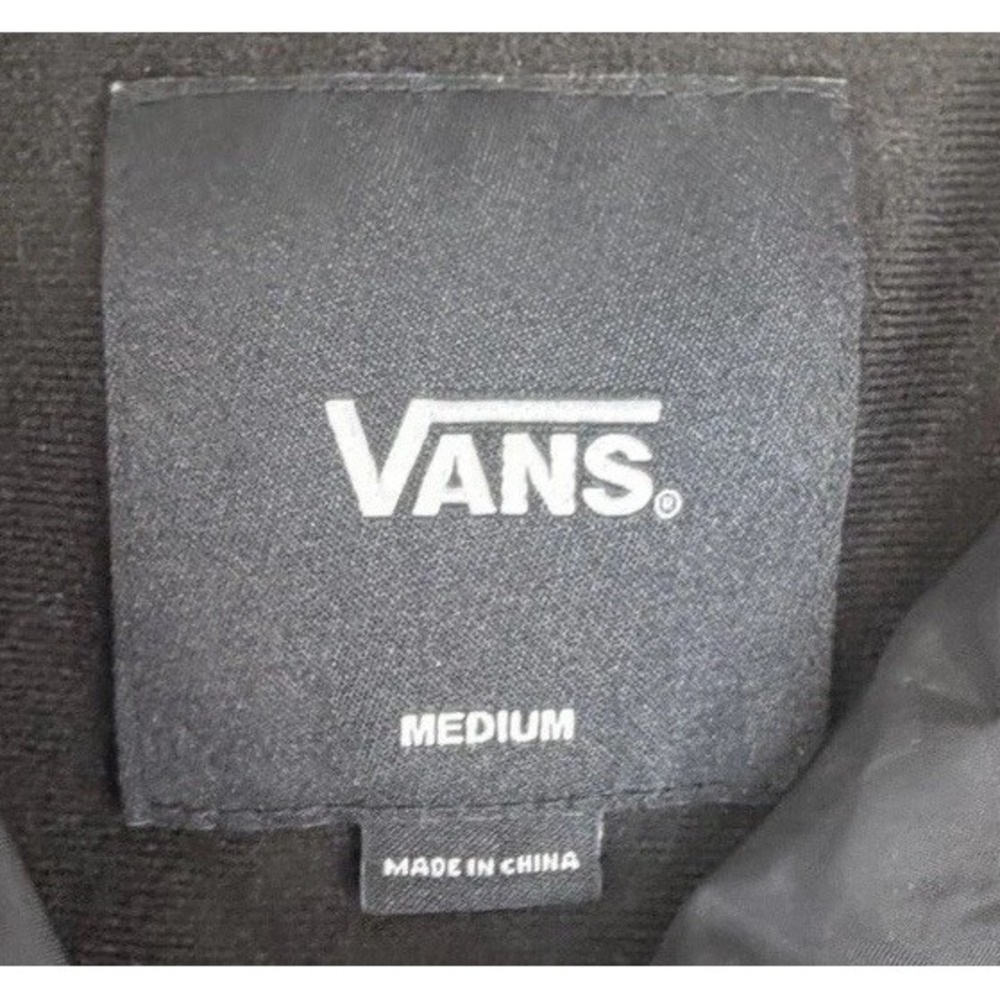 Vans Torrey Coaches Men's Windbreaker Sz Medium M Black Snap Up Jacket - Picture 2 of 6